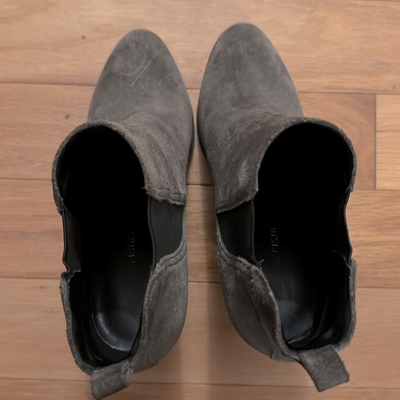 Marc Fisher | gray | block heel | suede ankle boots | size 6.5 | slip on - Picture 6 of 7